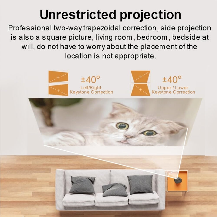 Android 4K HD Version Portable Mini Projector Smart Home Theater(US Plug)