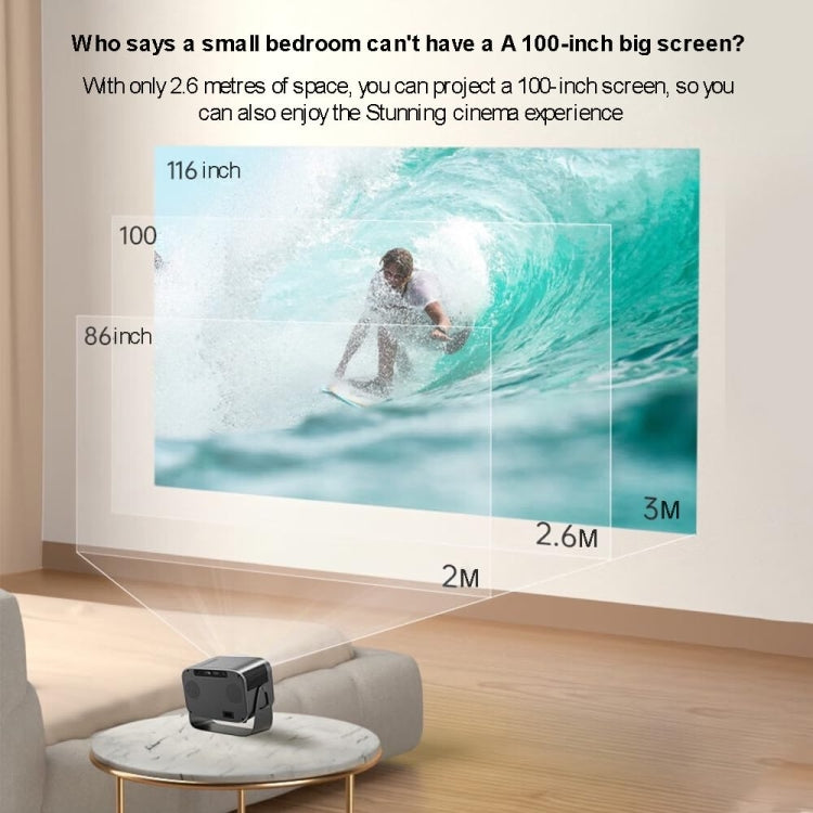 Android 4K HD Version Portable Mini Projector Smart Home Theater(US Plug)