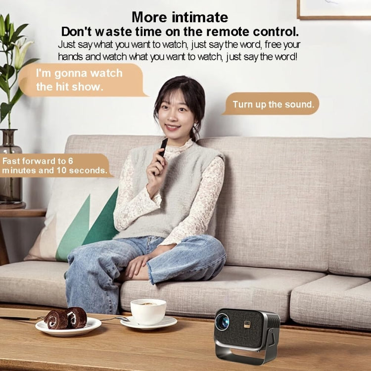 Android 4K HD Version Portable Mini Projector Smart Home Theater(US Plug)