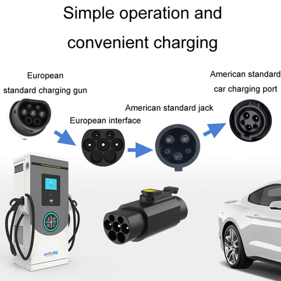 TYPE2-TYPE1 New Energy Vehicle Charging Station Adapter(Black)