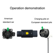 TYPE2-TYPE1 New Energy Vehicle Charging Station Adapter(Black)