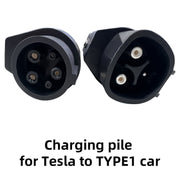 For Tesla-TYPE1 Electric Vehicle Charging Station Adapter Conversion Head(Black)