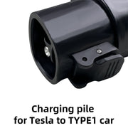 For Tesla-TYPE1 Electric Vehicle Charging Station Adapter Conversion Head(Black)