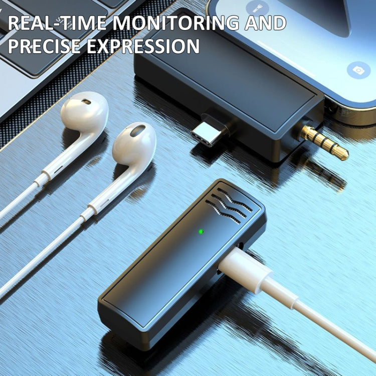 3 In 1 Wireless Lavalier Microphone For iPhone Type-C / USB-C 3.5mm Jack Smartphone SLR Camera PC 1 Drag 2