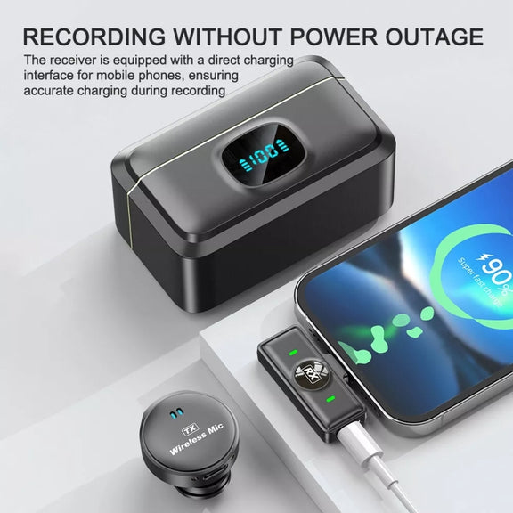 USB-C / Type-C Wireless Lavalier Button Microphone With Magnetic Suction & Back Clip Design