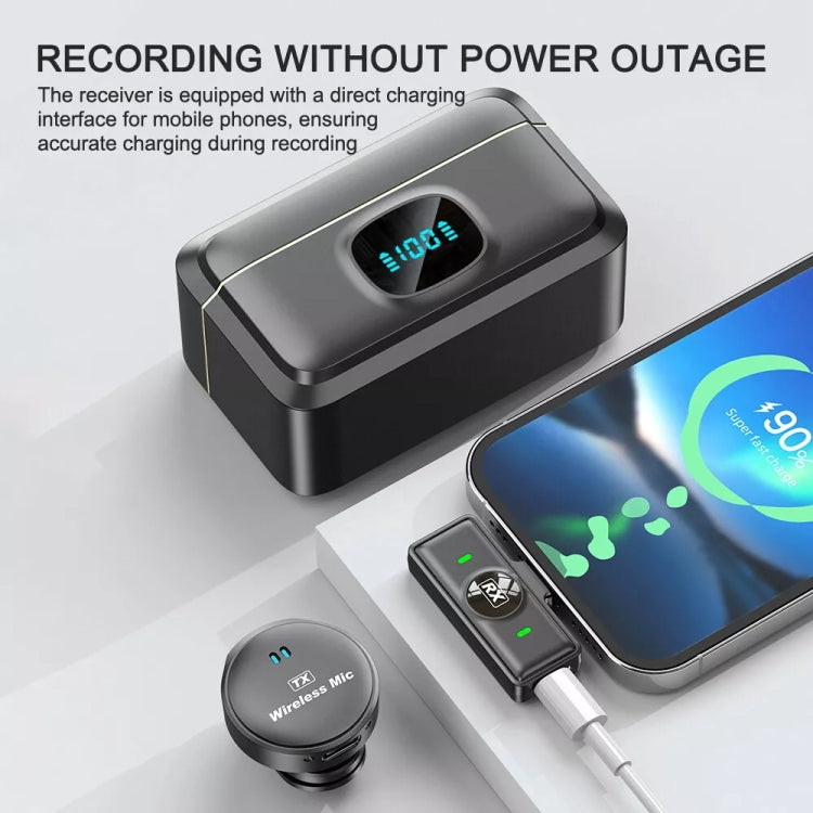 USB-C / Type-C Wireless Lavalier Button Microphone With Magnetic Suction & Back Clip Design