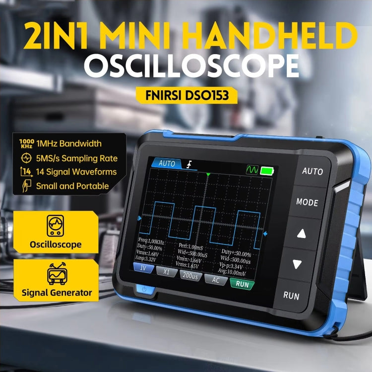 FNIRSI 2 In 1 Mini Portable Digital Oscilloscope Signal Generator, Set: Standard
