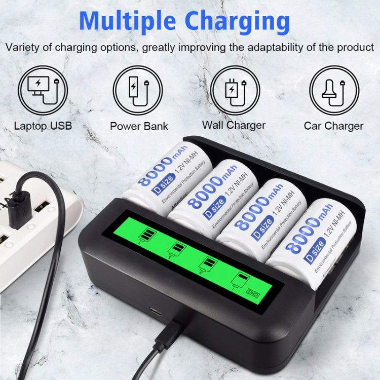 NC559 Eight-Slot LCD Multifunctional Battery Charger AA / AAA / C / D Charger