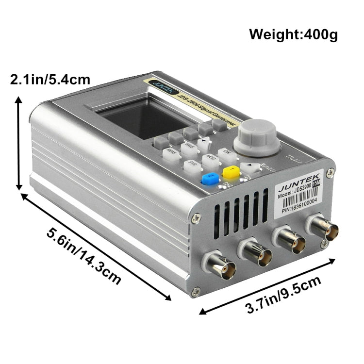 JUNTEK Programmable Dual-Channel DDS Function Arbitrary Waveform Signal Generator, Frequency: 15MHz(EU Plug)