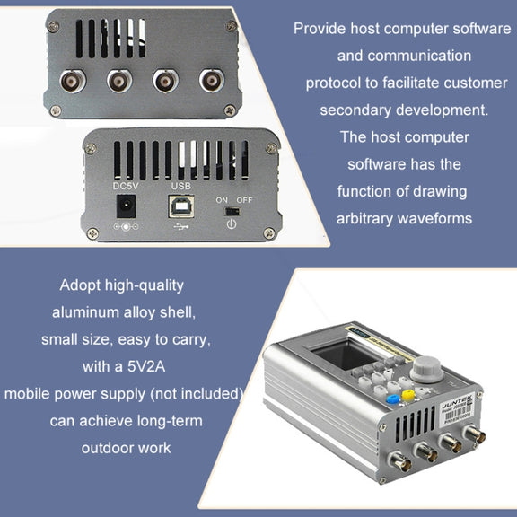 JUNTEK Programmable Dual-Channel DDS Function Arbitrary Waveform Signal Generator, Frequency: 15MHz(EU Plug)
