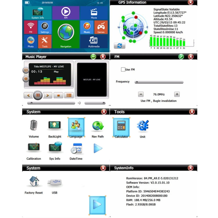 9 Inch 8G/256M Car GPS Navigator With Large Screen Capacitive Bluetooth Map, Area: United Kingdom Map