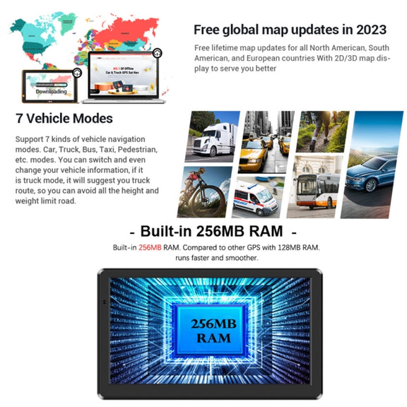 9 Inch 8G/256M Car GPS Navigator With Large Screen Capacitive Bluetooth Map, Area: Australia Map