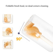 Silicone Portable Baby Bottle Brush Set Travel Cleaning Brush(Purple)