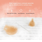 Silicone Portable Baby Bottle Brush Set Travel Cleaning Brush(Purple)