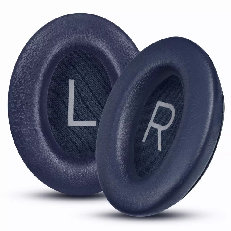 For BOSE QC45 1pair Headphone Sponge Earmuff Leather Cover(Navy Blue)