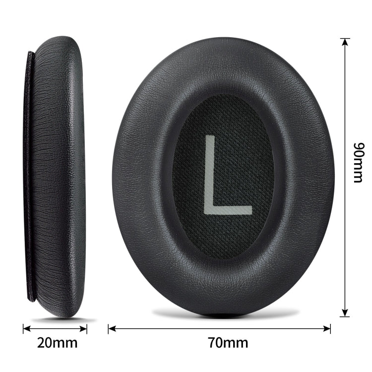 For BOSE QC45 1pair Headphone Sponge Earmuff Leather Cover(Navy Blue)