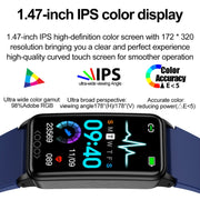 Uric Acid Blood Lipid Noninvasive Blood Sugar Heart Rate Oxygen Temperature Monitoring Smart Healthy Sports Bracelet(Blue)