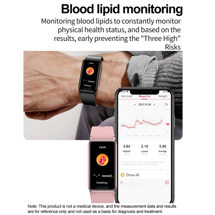 Uric Acid Blood Lipid Noninvasive Blood Sugar Heart Rate Oxygen Temperature Monitoring Smart Healthy Sports Bracelet(Blue)