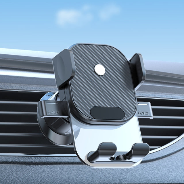 Car Suction Cup Dashboard Automatic Lock Mobile Phone Holder, Style: Black Air Outlet