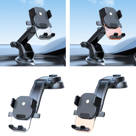 Car Suction Cup Dashboard Automatic Lock Mobile Phone Holder, Style: Orange Waterfall