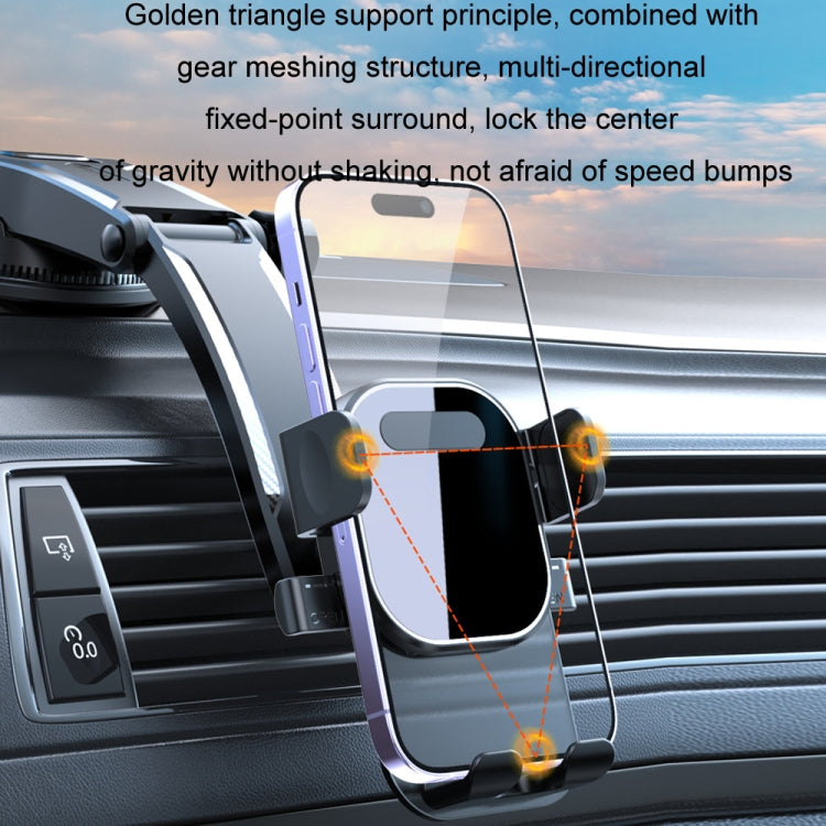 Car Suction Cup Dashboard Automatic Lock Mobile Phone Holder, Style: Orange Waterfall