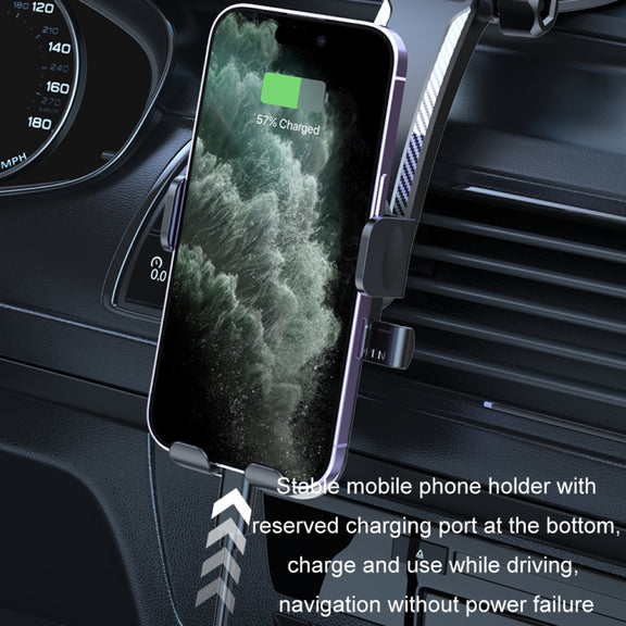 Car Suction Cup Dashboard Automatic Lock Mobile Phone Holder, Style: Brushed Waterfall Base
