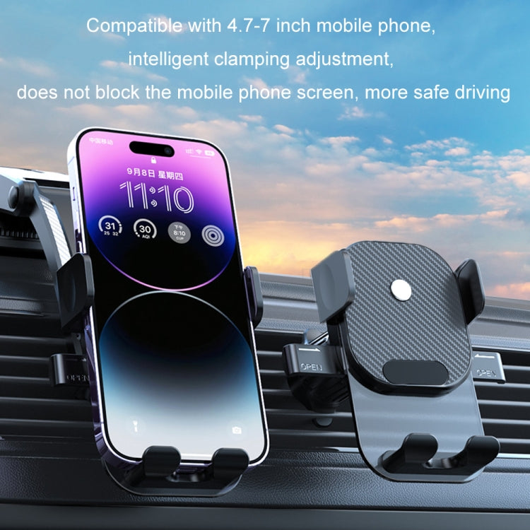 Car Suction Cup Dashboard Automatic Lock Mobile Phone Holder, Style: Brushed Waterfall Base