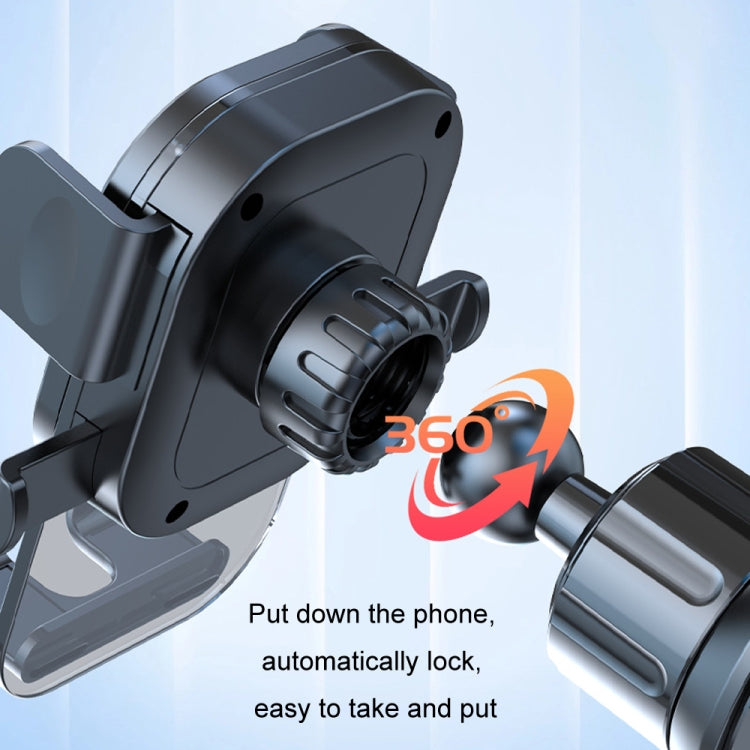 Car Suction Cup Dashboard Automatic Lock Mobile Phone Holder, Style: Brushed Waterfall Base
