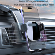 Car Suction Cup Dashboard Automatic Lock Mobile Phone Holder, Style: Brushed Waterfall Base