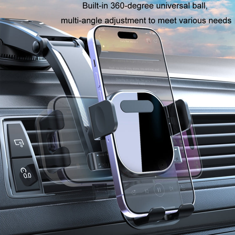 Car Suction Cup Dashboard Automatic Lock Mobile Phone Holder, Style: Brushed Waterfall Base