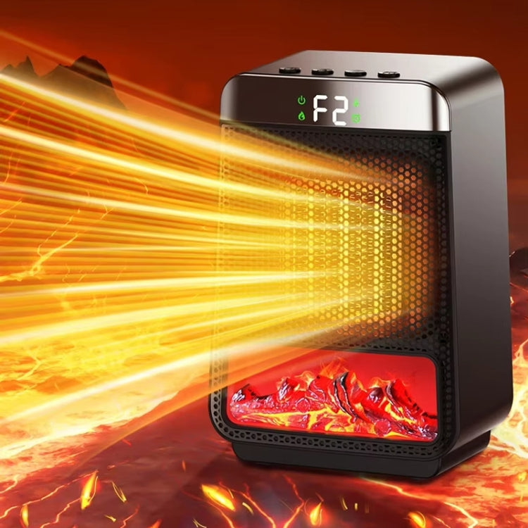 E03 Desktop PTC Heater Dynamic Flame Light Warmer US Plug