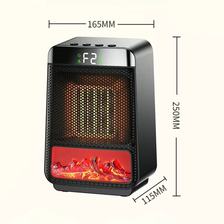 E03 Desktop PTC Heater Dynamic Flame Light Warmer US Plug