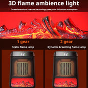 E03 Desktop PTC Heater Dynamic Flame Light Warmer US Plug