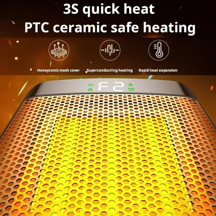 E03 Desktop PTC Heater Dynamic Flame Light Warmer US Plug