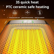 E03 Desktop PTC Heater Dynamic Flame Light Warmer US Plug