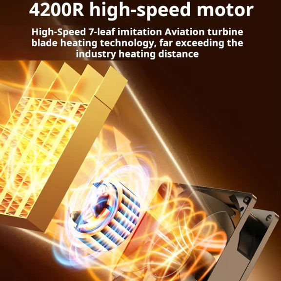 E03 Desktop PTC Heater Dynamic Flame Light Warmer US Plug