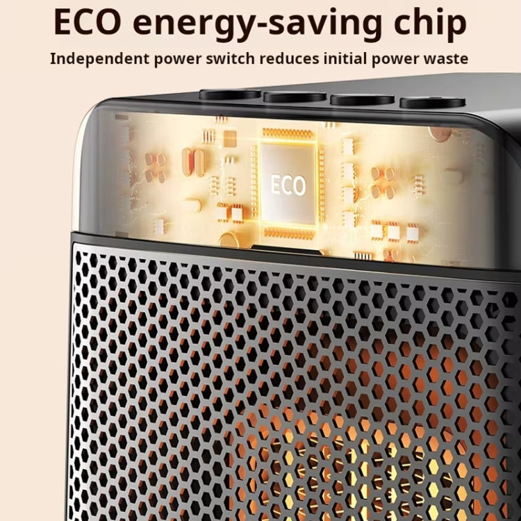 E03 Desktop PTC Heater Dynamic Flame Light Warmer US Plug