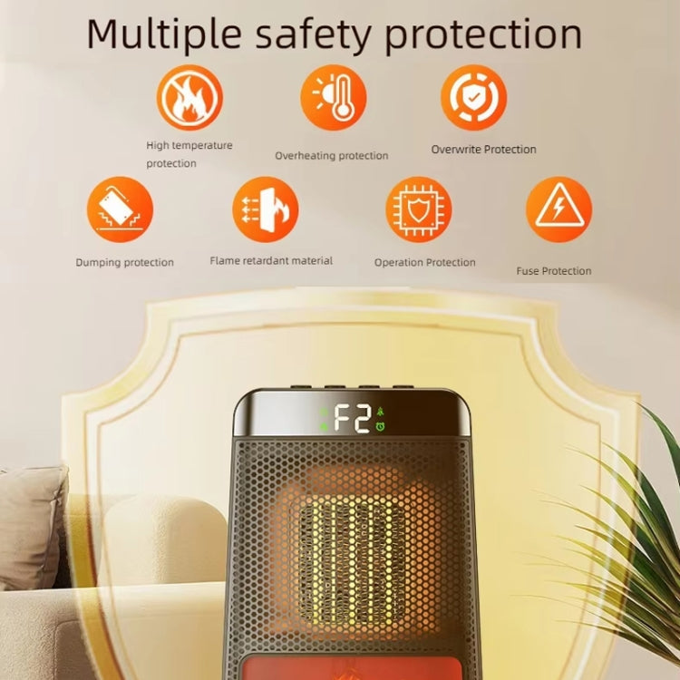 E03 Desktop PTC Heater Dynamic Flame Light Warmer US Plug