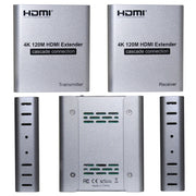 HDMI Single Cable 120m Transmitter / Receiver Extender 4K HD Transmitter UK Plug(Gray)