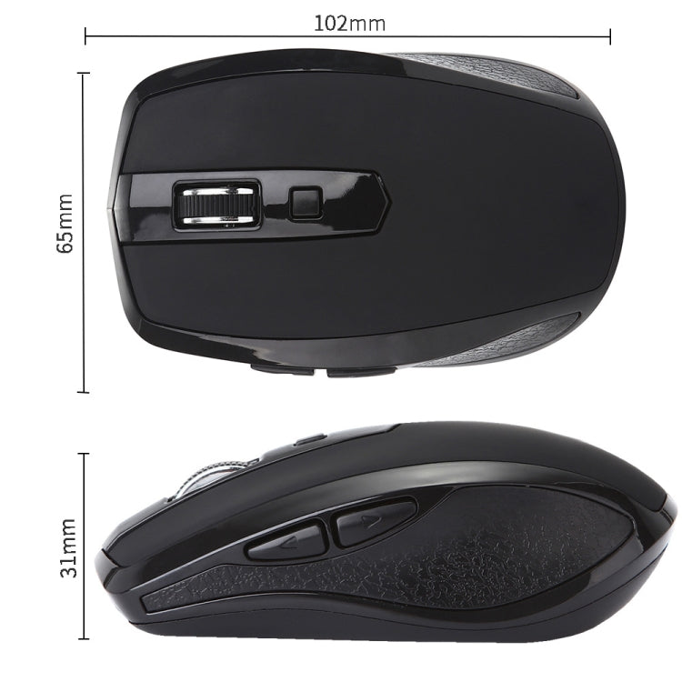 6-Keys Type-C/USB-C Laptop Office Game Silent Wireless Mouse(Black)