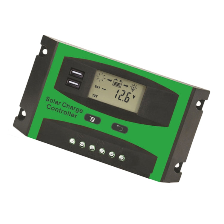 30A 12V/24V Solar Charge And Discharge Controller Dual USB Port LCD Solar Cells Panel Charge Regulator