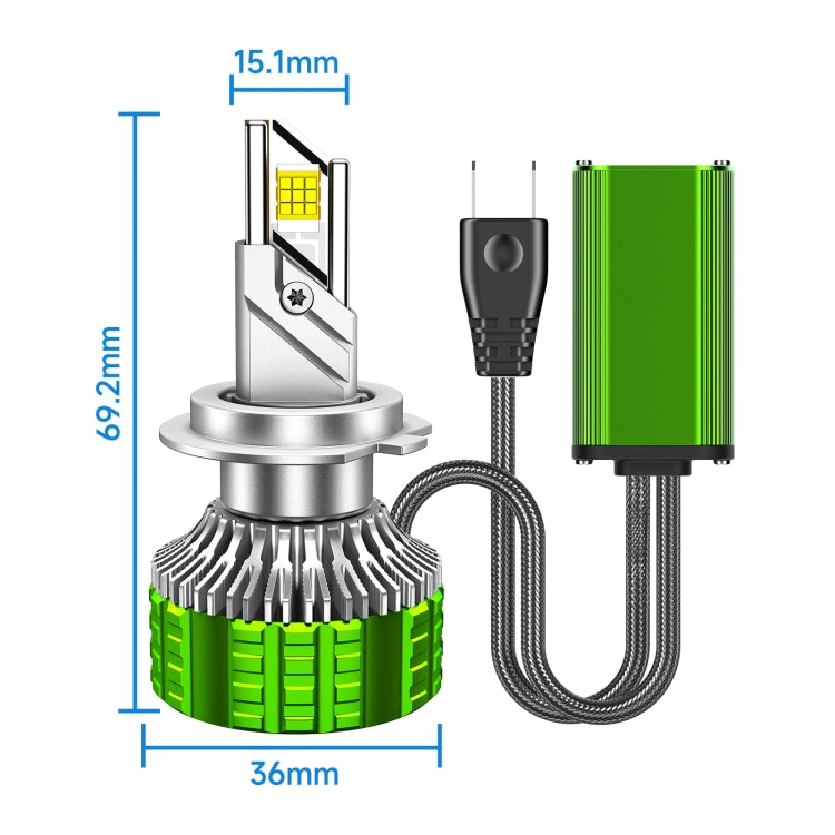 100W LED Double Copper Tube Aluminum Alloy Water-resistant Car Headlight, Bulb: H7