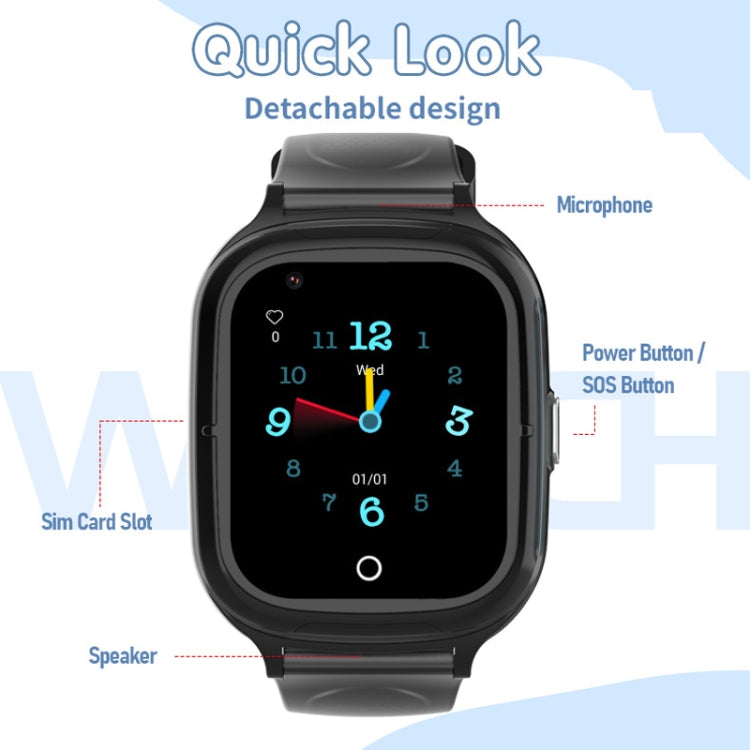 4G Kids Smart Phone Positioning Watch IP67 Water-resistant / Video / Voice Calling(Blue)
