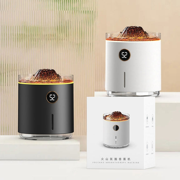 HX127 Mini Volcano Lava Aromatherapy Diffuser Small Household Atmosphere Humidifier, Color: Black