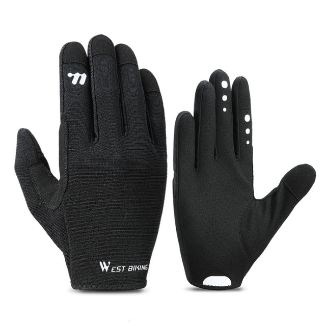 WEST BIKING Cycling Anti-slip Breathable Touch Screen Gloves, Size: XL(Black)