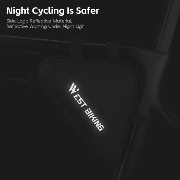 WEST BIKING Bicycle Crossbar Triangle Bag Cycling Equipment Tool Bag(Black)