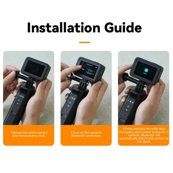 TELESIN Bluetooth Buoyancy Bar 15m Water-resistant Depth  For GoPro HERO13 / 12 / 11 / 10 / 9 / 8 Black