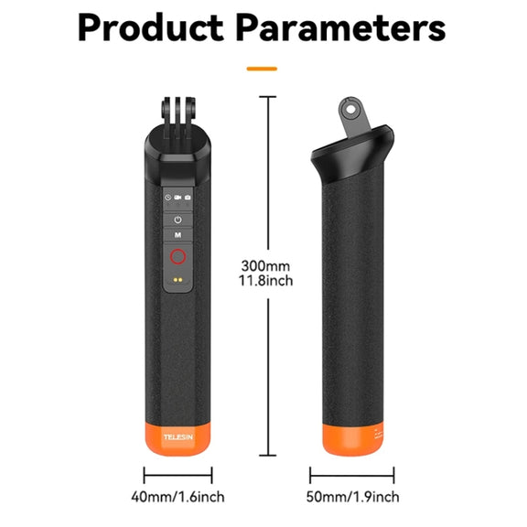 TELESIN Bluetooth Buoyancy Bar 15m Water-resistant Depth  For GoPro HERO13 / 12 / 11 / 10 / 9 / 8 Black