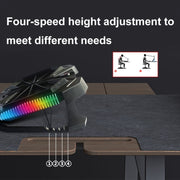 YL-017 2-Fans RGB Lighting Effect Silent Adjustable Speed Laptop Cooling Stand(Black)