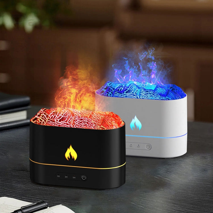 HX853B USB Plug-In Colorful Flame Lighting Effect Aromatherapy Humidifier(Black)